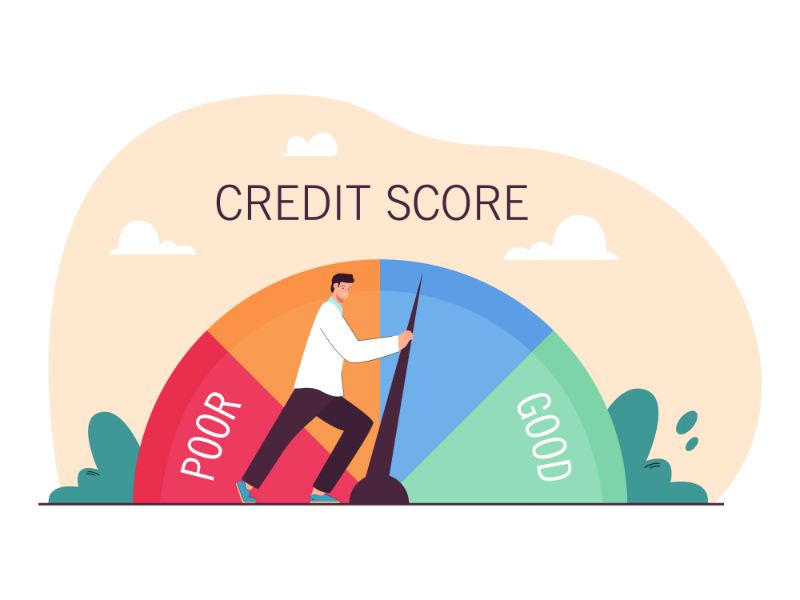 improve credit score graphic of score going up to good