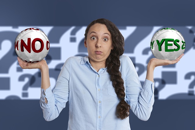 lines of credit vs personal loans woman with yes no signs