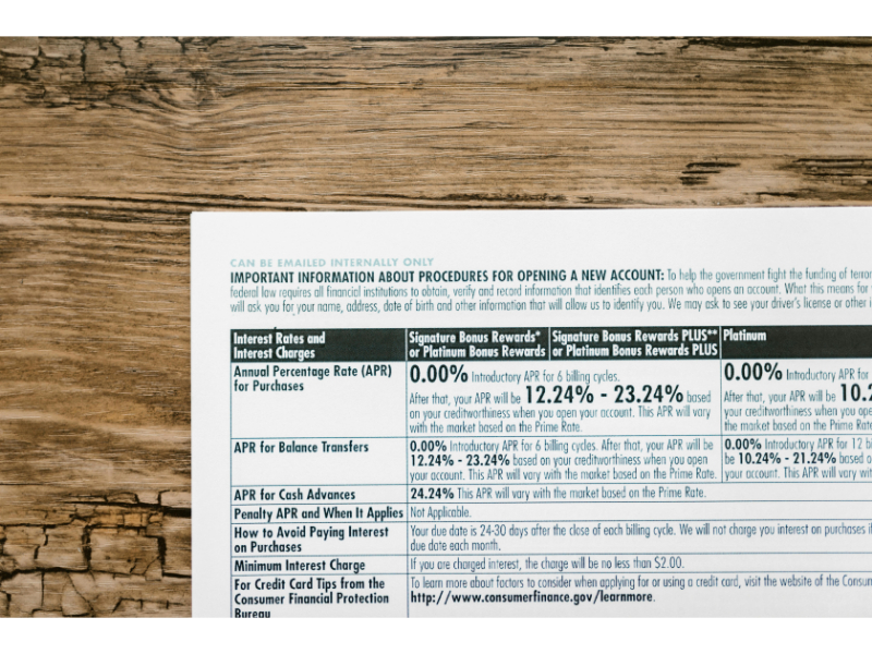 APR image of loan document