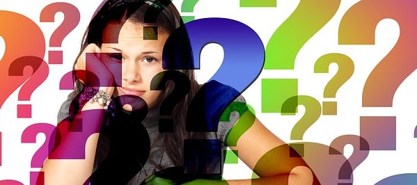 online loan jargon image of woman with question marks