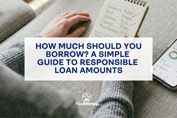 Person reviewing a handwritten budget with expenses and savings while checking a financial app on a smartphone, illustrating how to determine responsible loan amounts